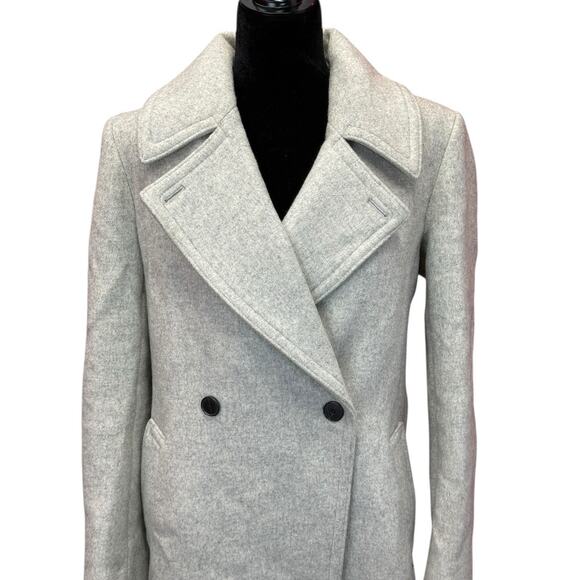 Club Monaco Daylina Wool Cashmere Wrap Coat Gray Size Large Long - Picture 7 of 16